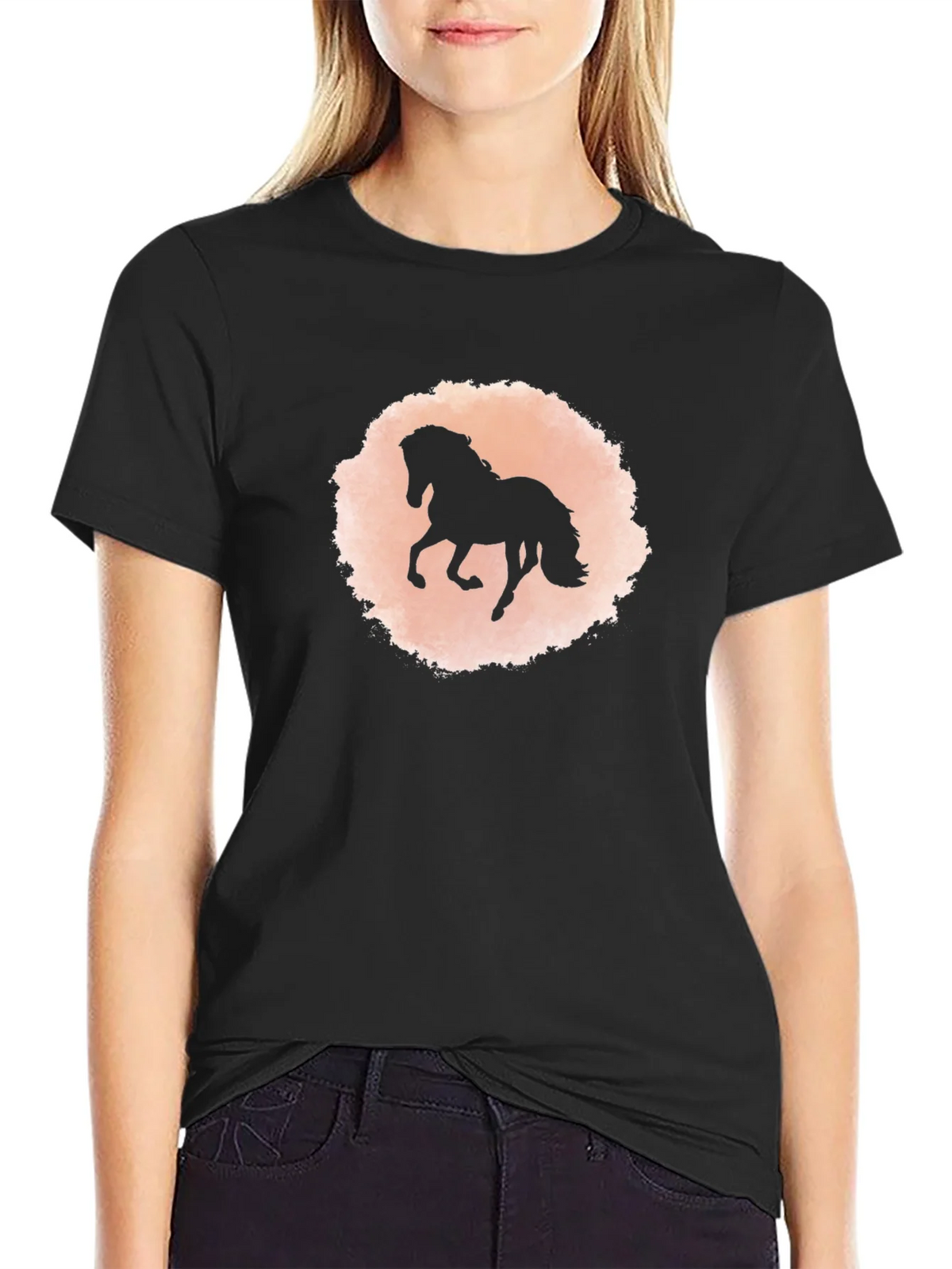 Black Horse Silhouette Graphic T-Shirt product image 2