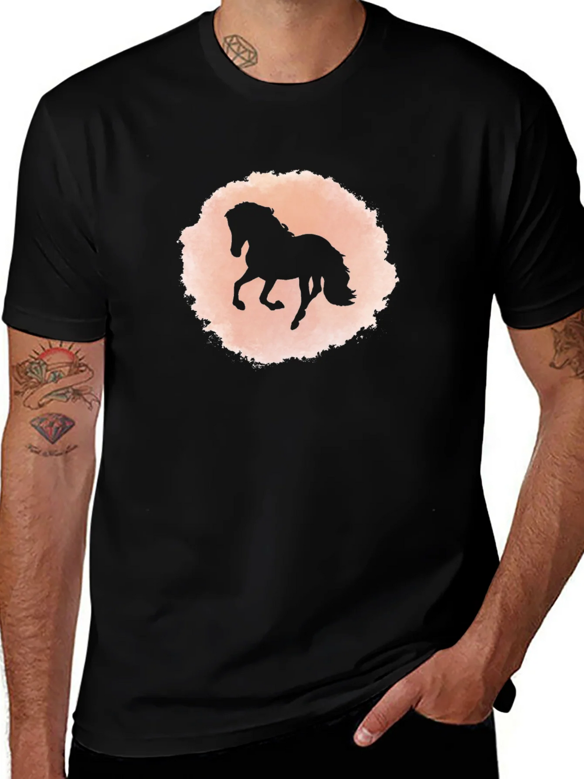Black Horse Silhouette Graphic T-Shirt product image 1