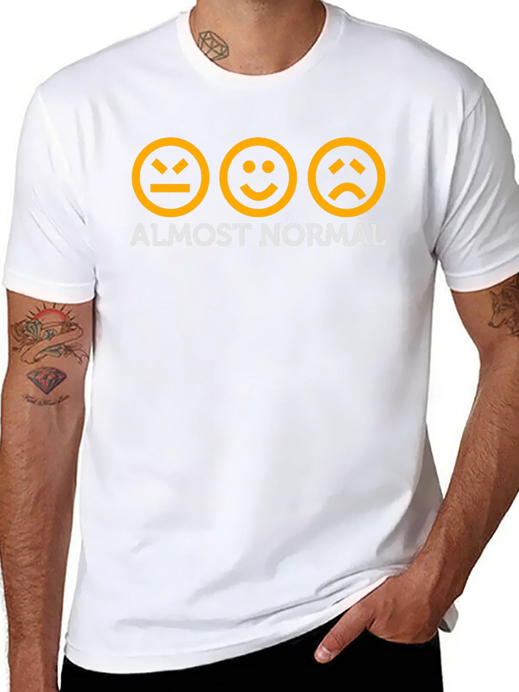 Almost Normal Graphic Tee - Black Cotton T-Shirt product image 7