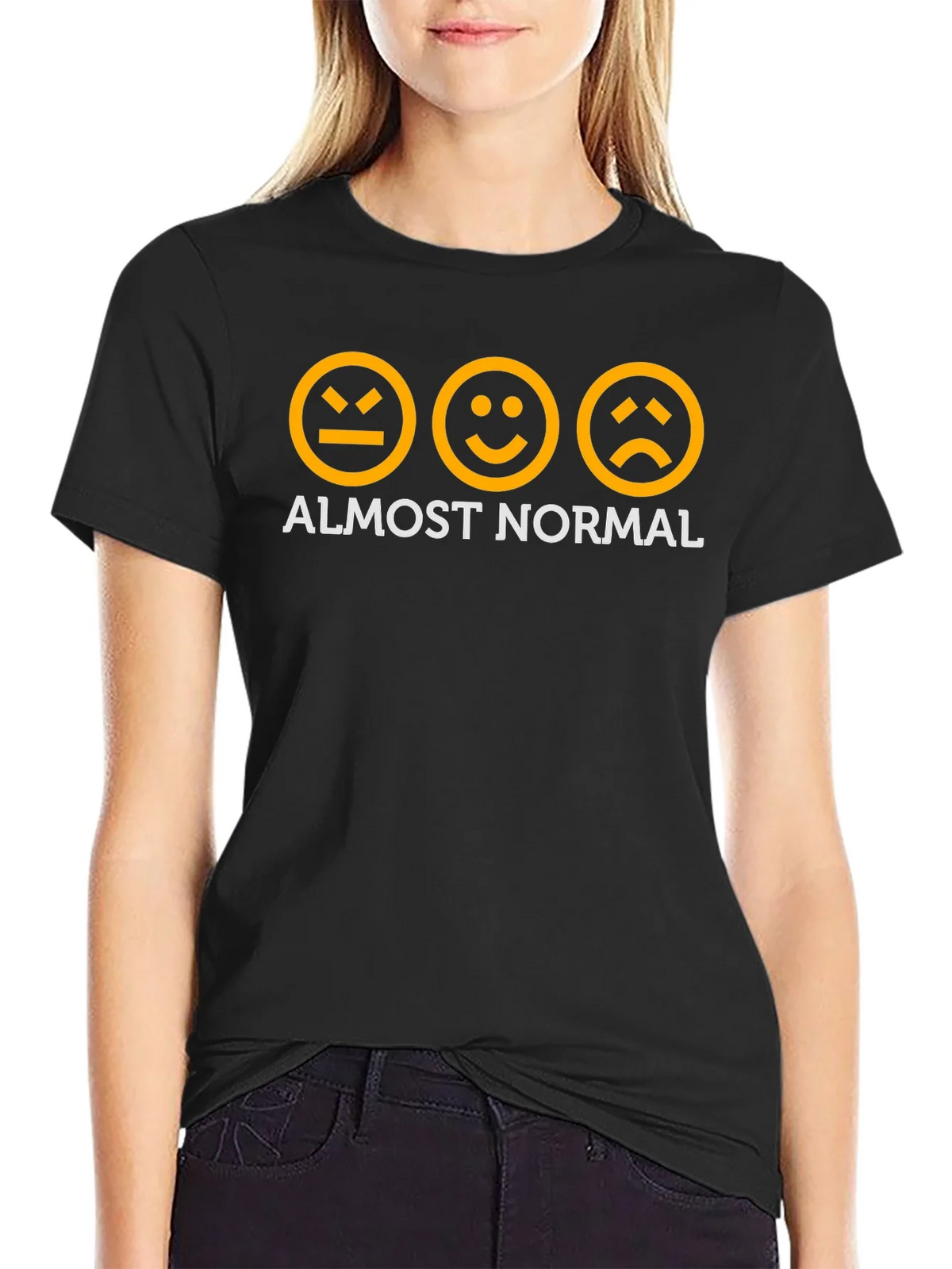 Almost Normal Graphic Tee - Black Cotton T-Shirt product image 2