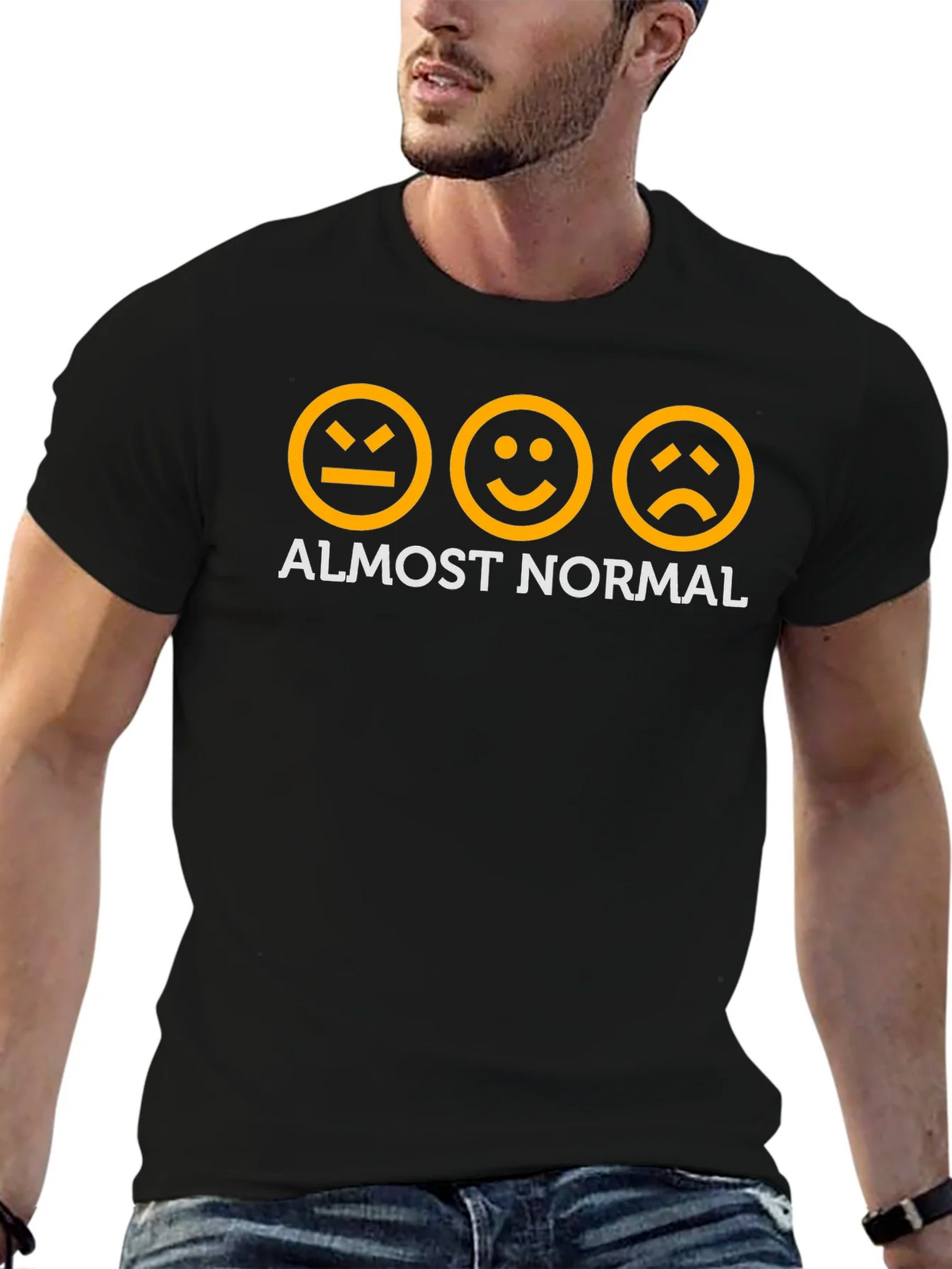 Almost Normal Graphic Tee - Black Cotton T-Shirt product image 6