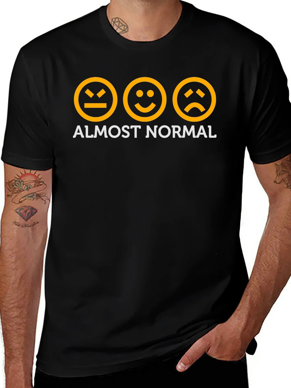 Almost Normal Graphic Tee - Black Cotton T-Shirt product image 1