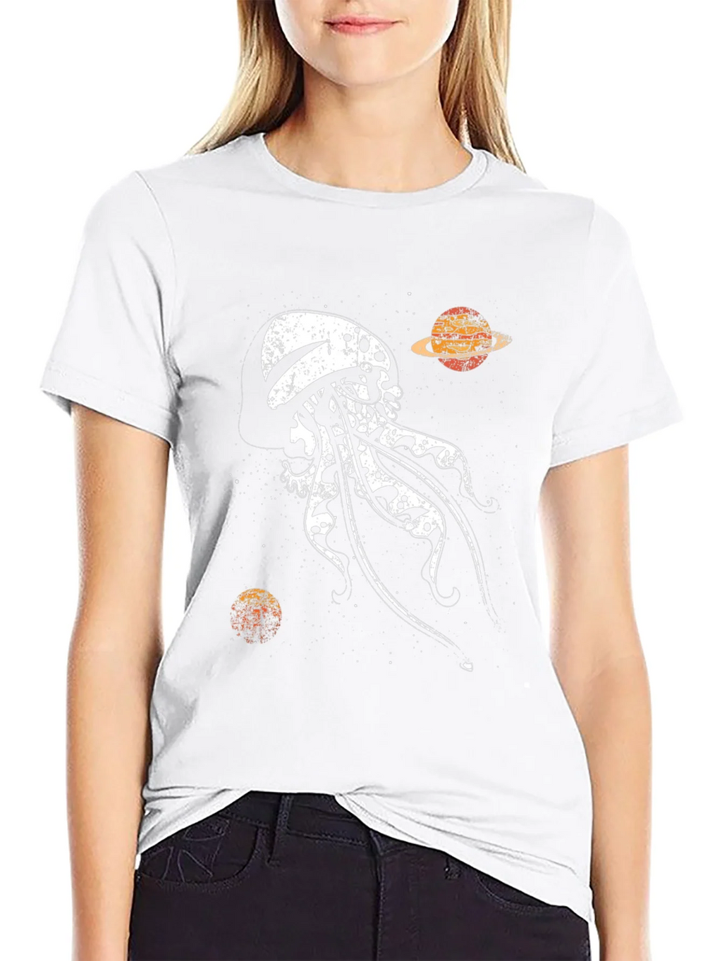 Skull Jellyfish Galaxy Black T-Shirt product image 8