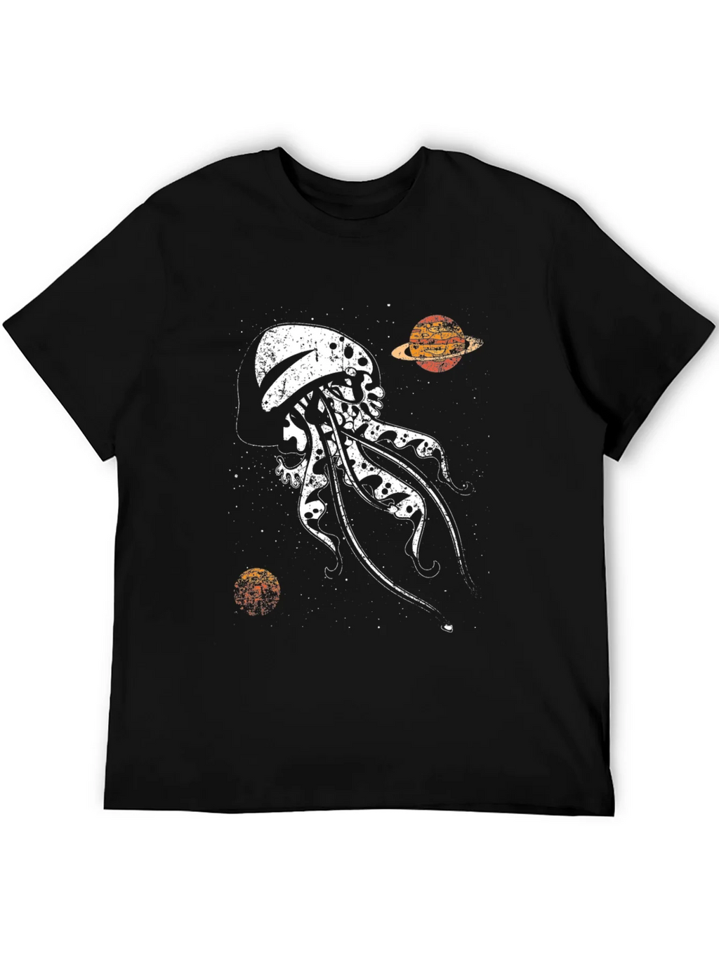 Skull Jellyfish Galaxy Black T-Shirt product image 5