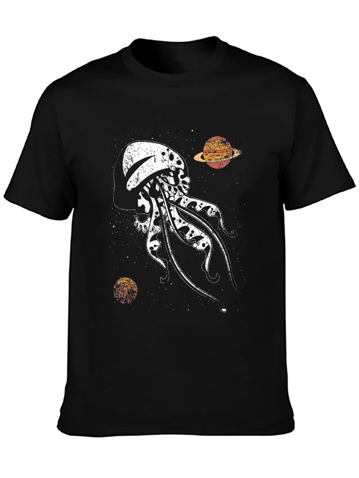 Skull Jellyfish Galaxy Black T-Shirt product image 3