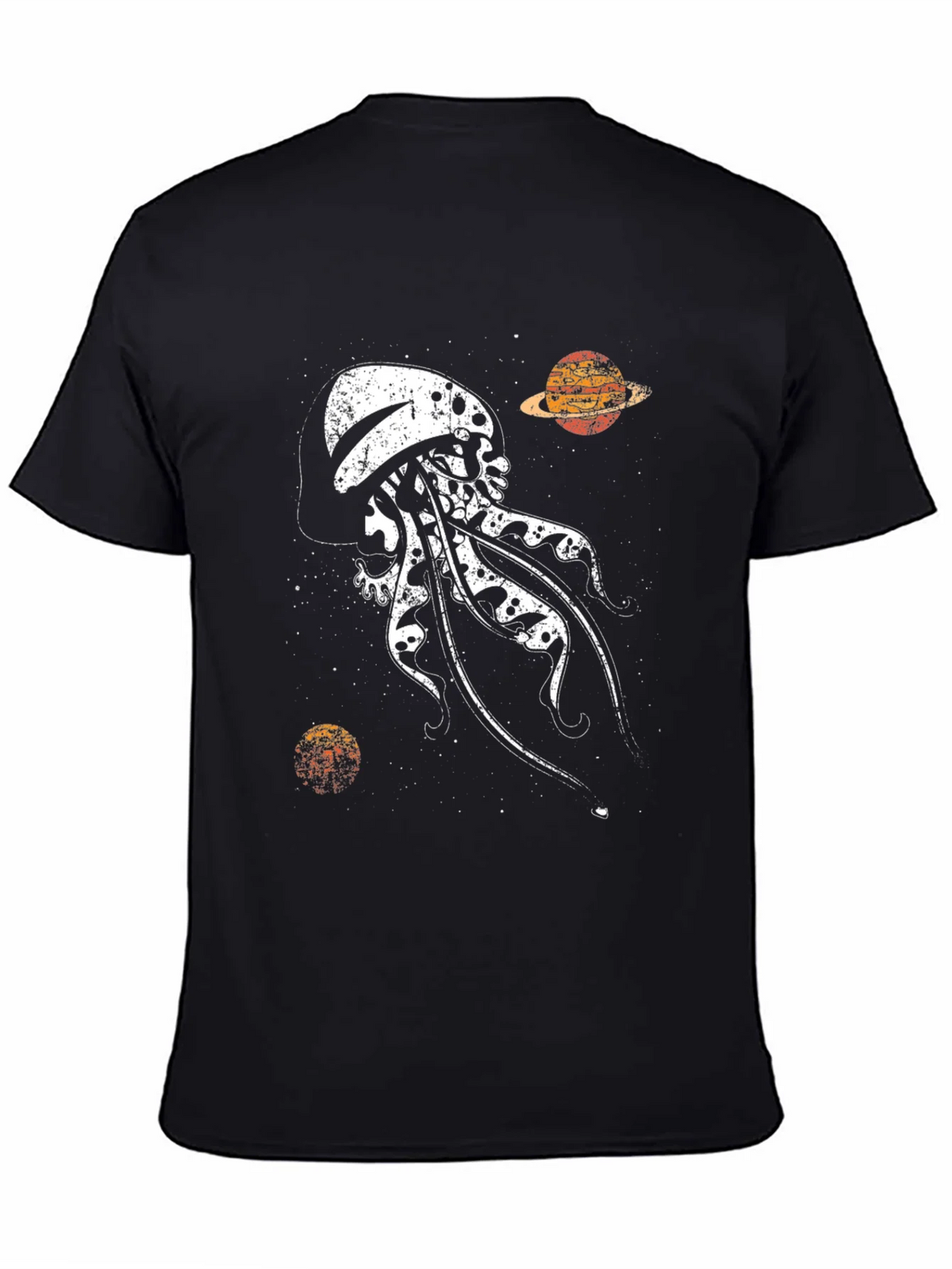 Skull Jellyfish Galaxy Black T-Shirt product image 4