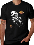 Skull Jellyfish Galaxy Black T-Shirt product image 1