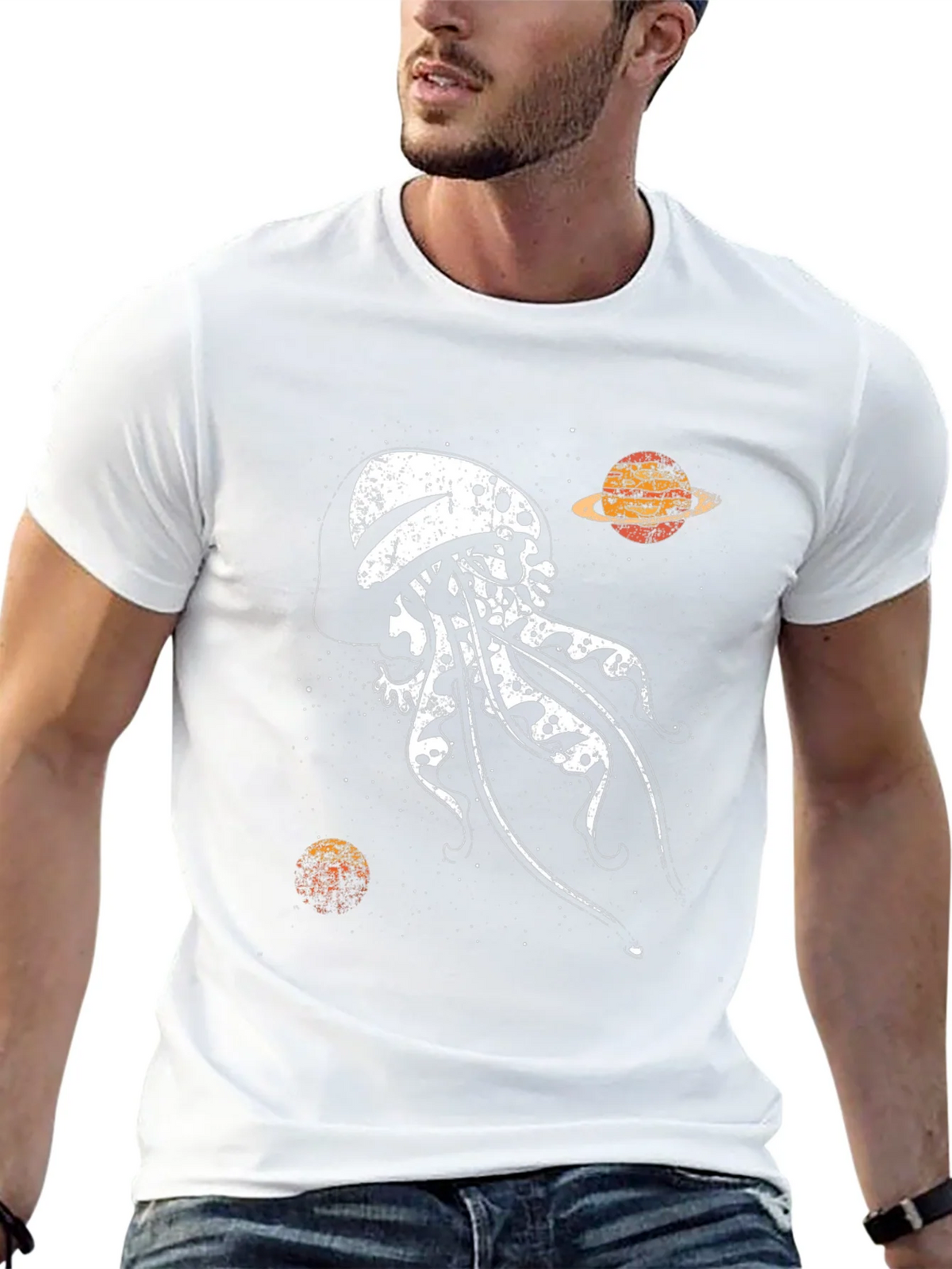 Skull Jellyfish Galaxy Black T-Shirt product image 12
