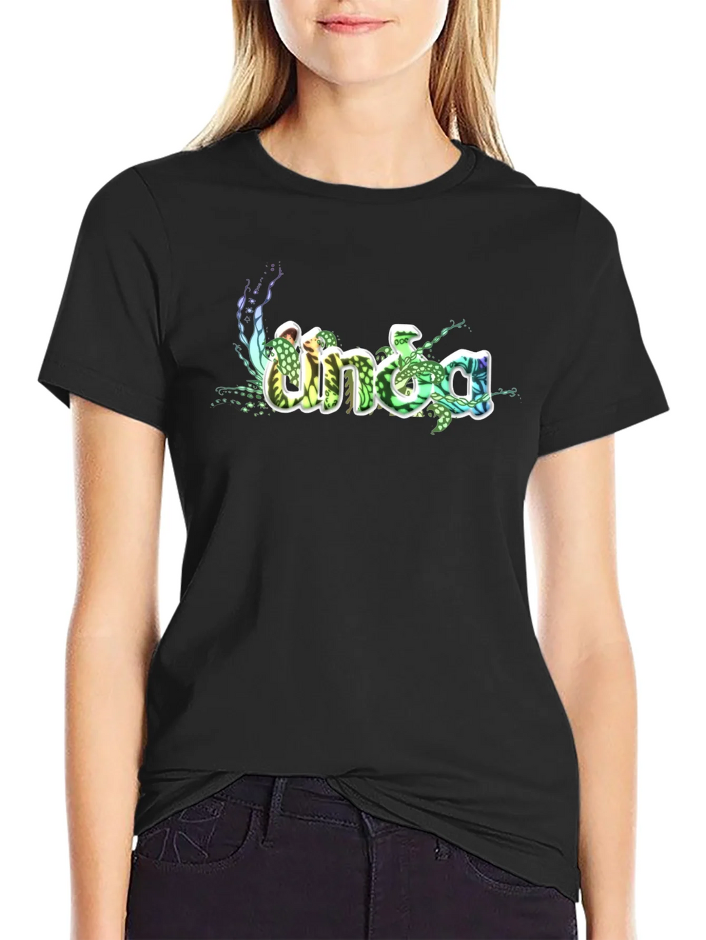 Unique Graphic Print Black Cotton T-Shirt product image 2