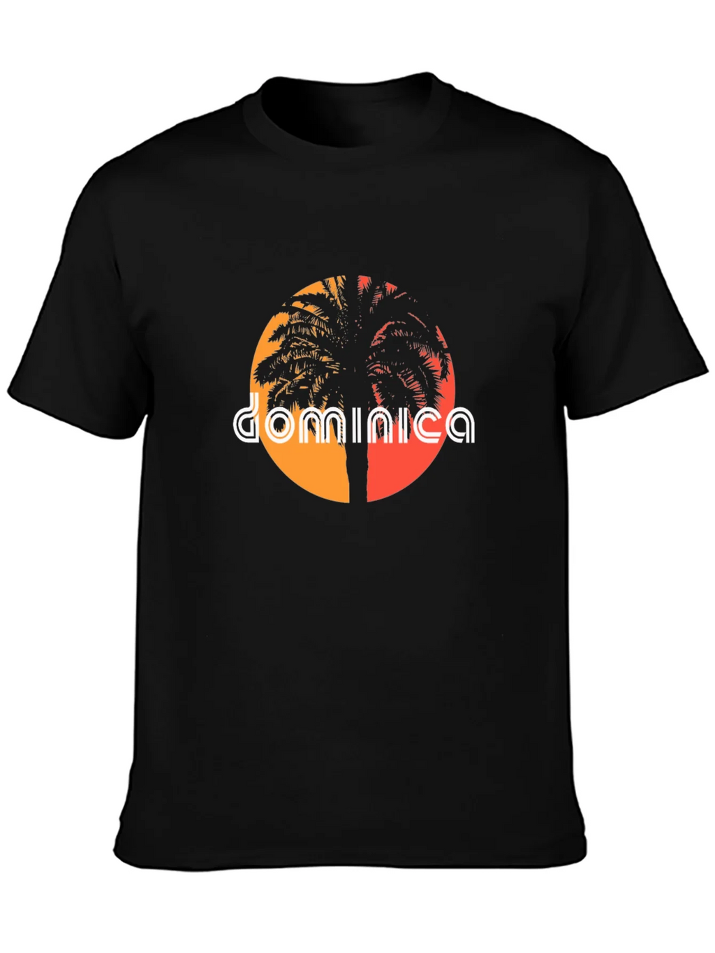 Dominica Palm Tree Sunset Graphic Tee product image 2