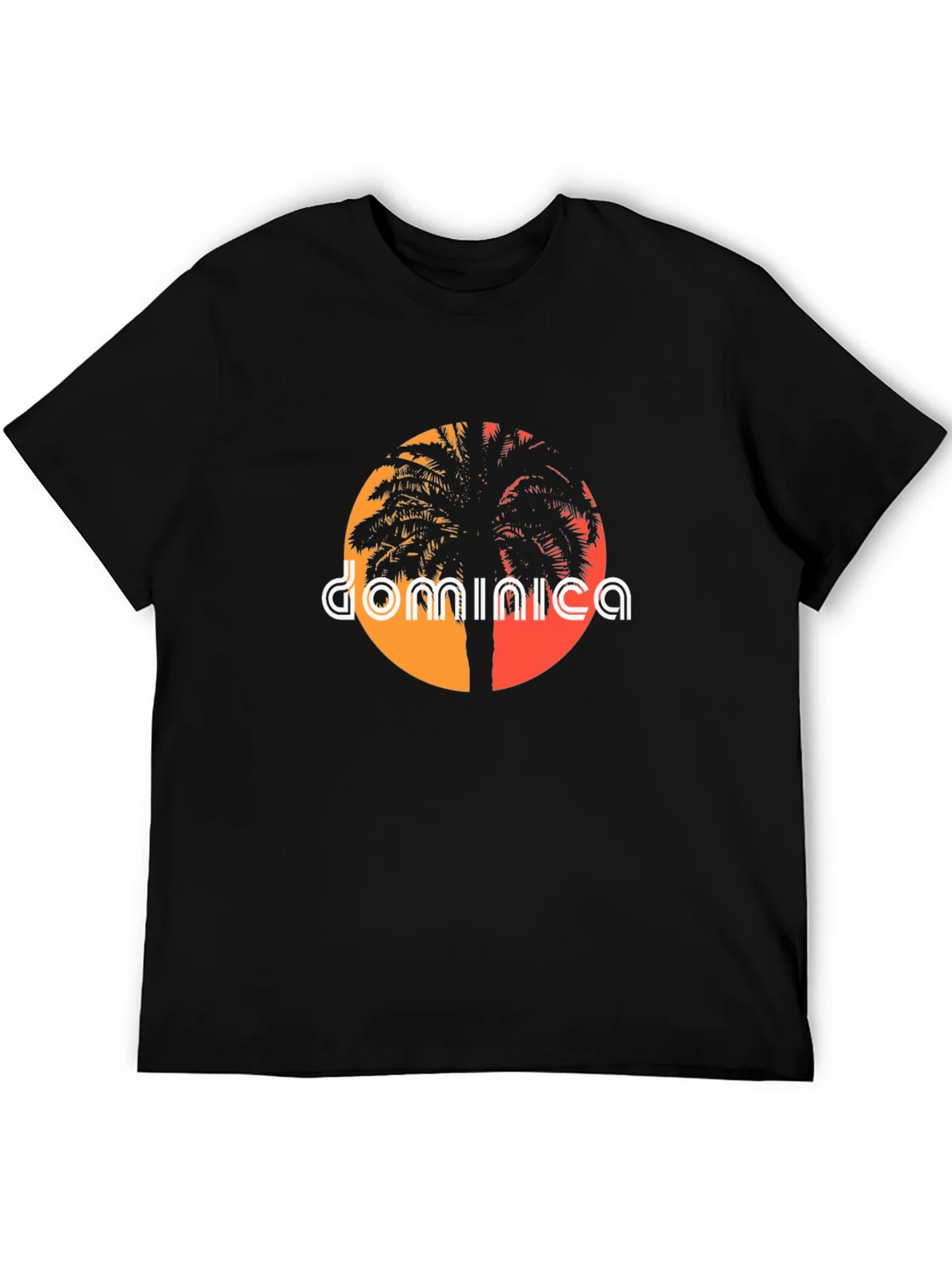 Dominica Palm Tree Sunset Graphic Tee product image 4