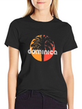 Dominica Palm Tree Sunset Graphic Tee product image 1