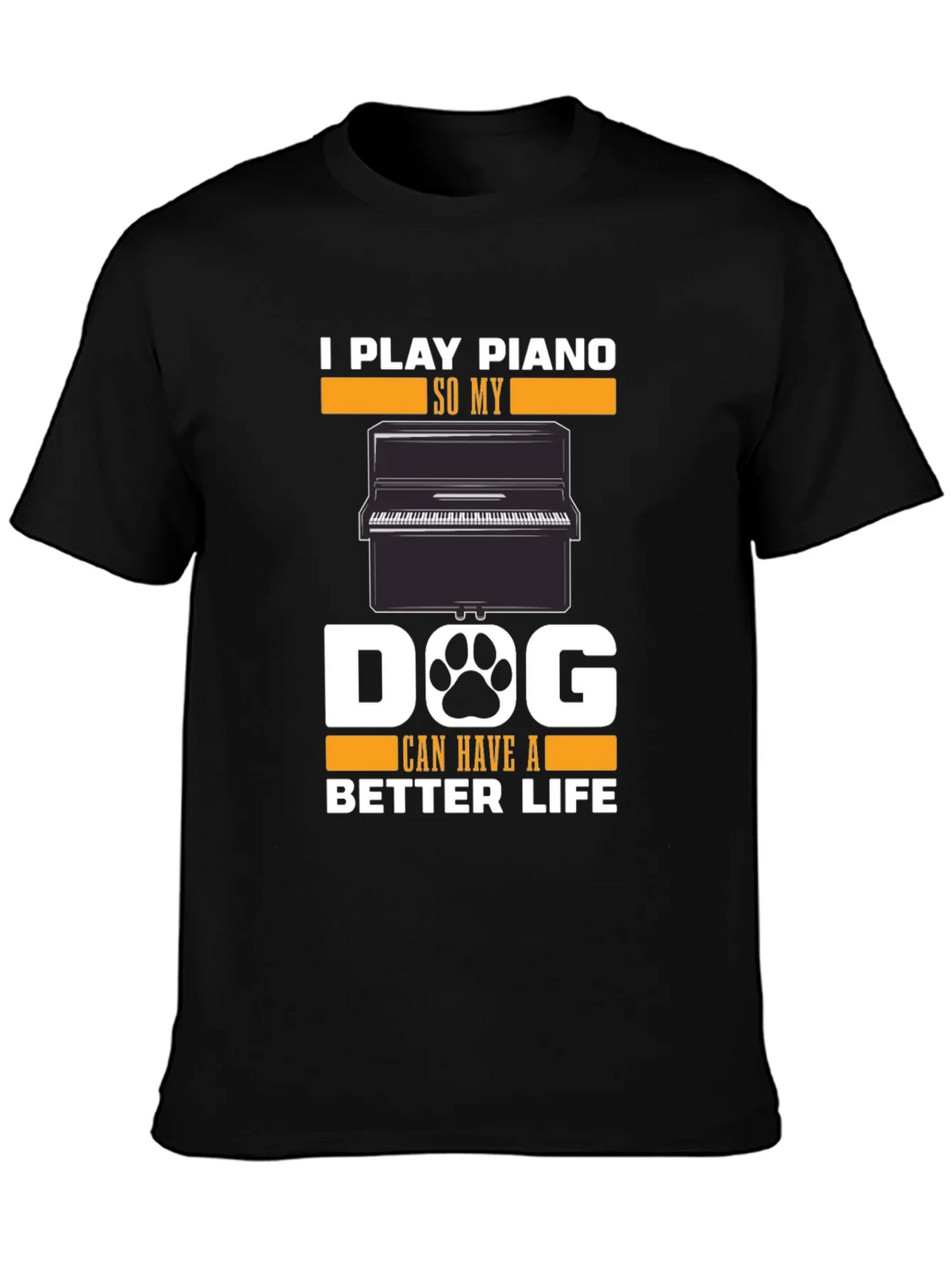 Piano Lovers Dog T-Shirt - Play for a Better Life product image 1