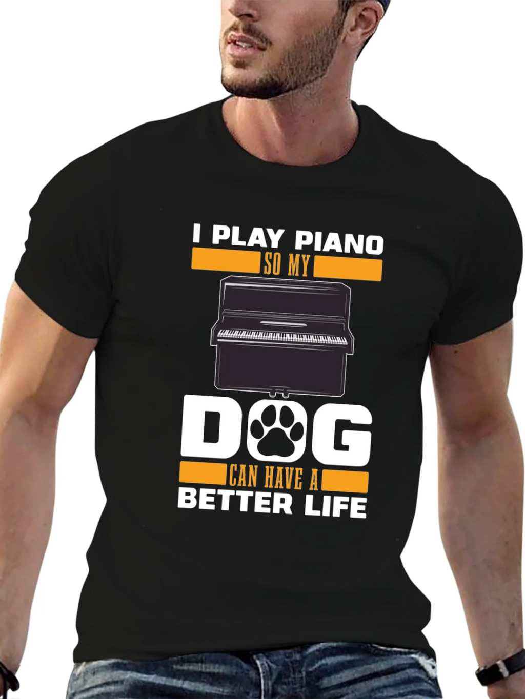 Piano Lovers Dog T-Shirt - Play for a Better Life product image 4