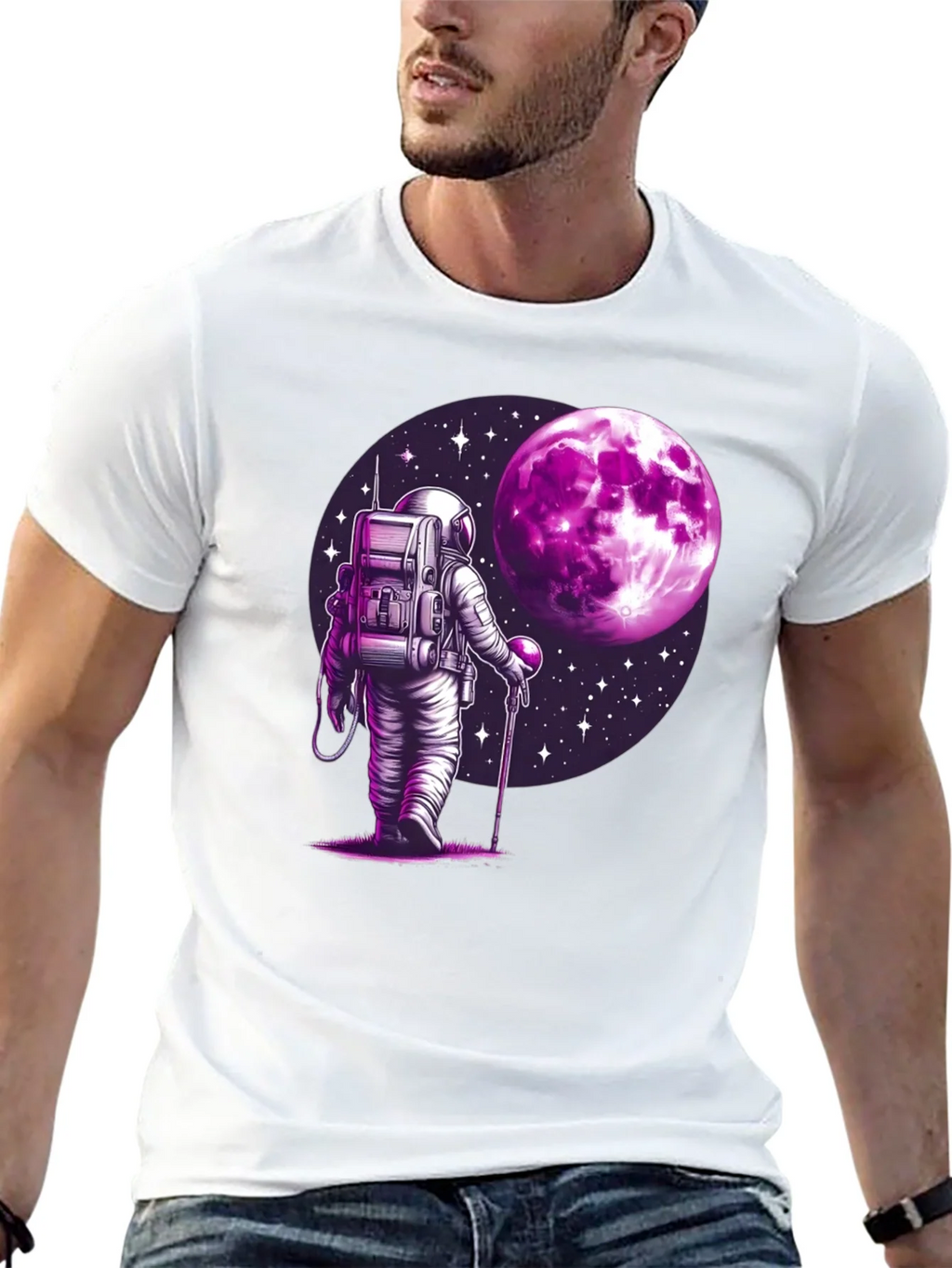 Astronaut Moon Graphic T-Shirt - Black product image 11