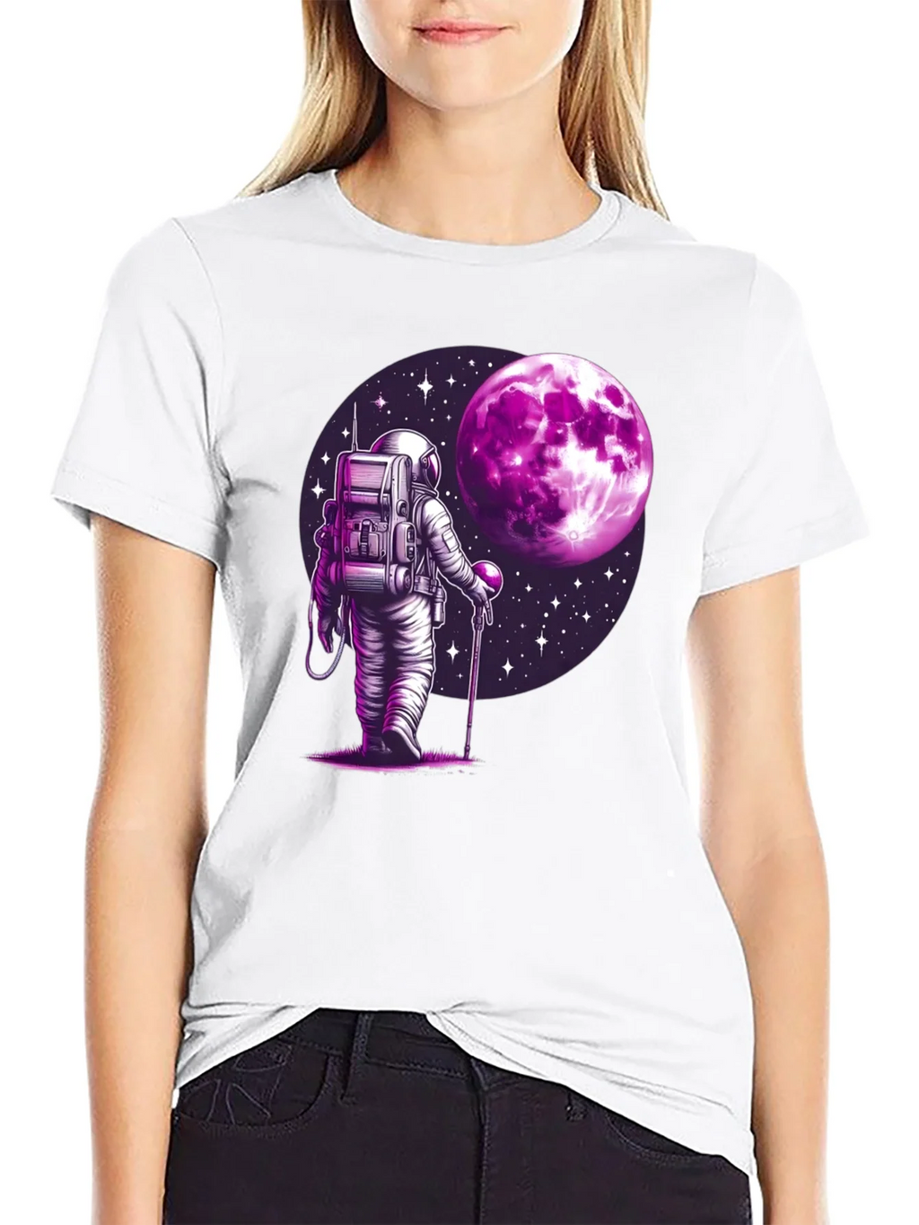 Astronaut Moon Graphic T-Shirt - Black product image 7
