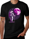 Astronaut Moon Graphic T-Shirt - Black product image 1
