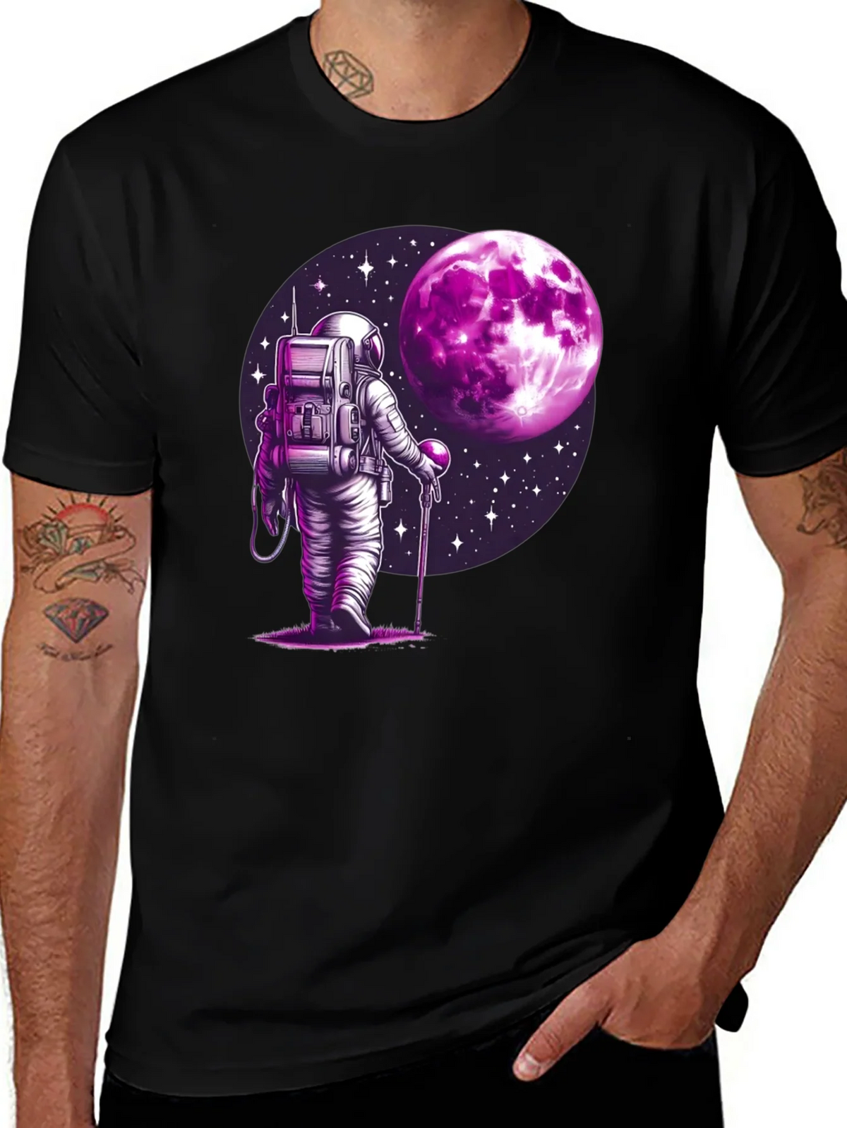 Astronaut Moon Graphic T-Shirt - Black product image 1