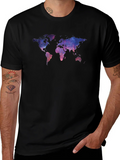 Galaxy World Map Graphic Tee - Black Unisex T-Shirt product image 1