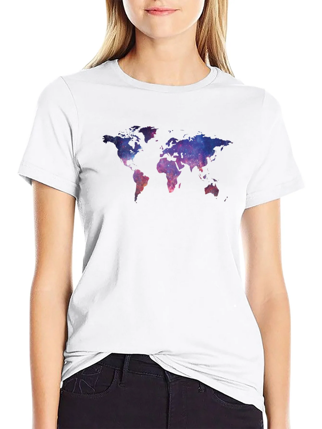 Galaxy World Map Graphic Tee - Black Unisex T-Shirt product image 6