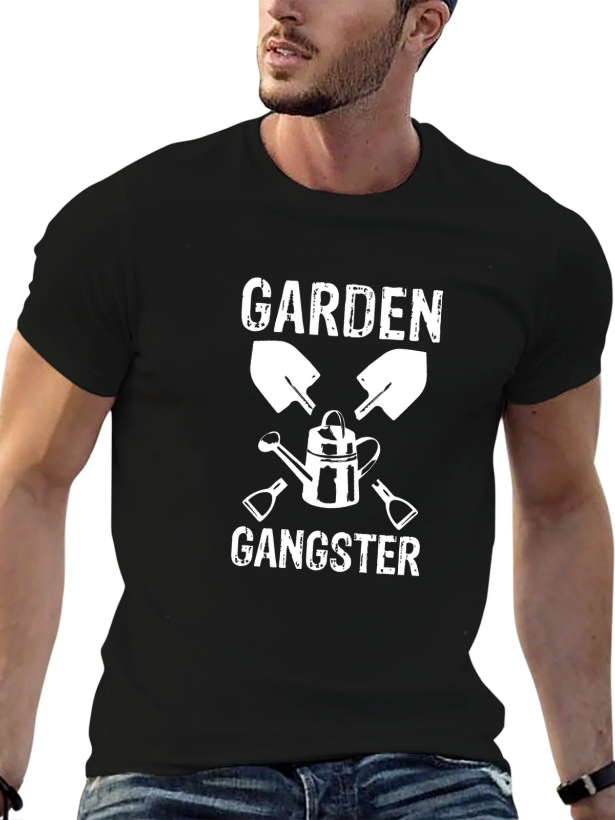 Garden Gangster Graphic T-Shirt - Black Cotton Tee product image 4