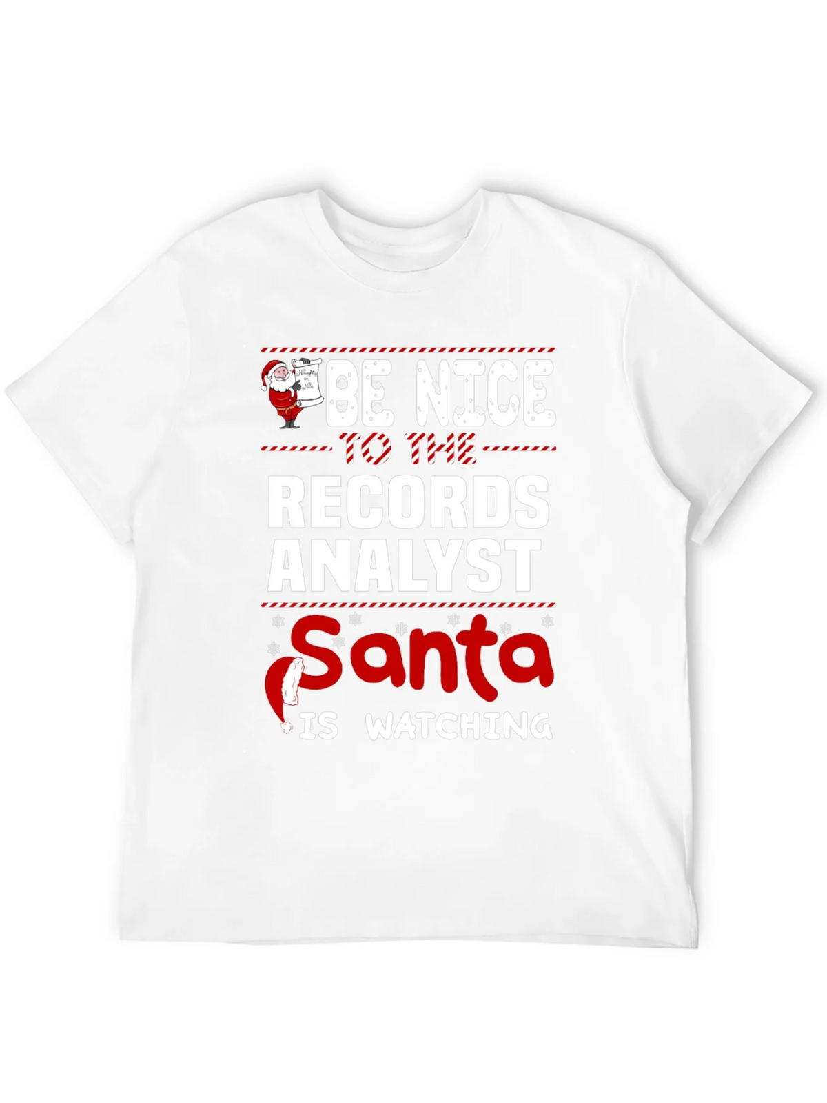 Records Analyst Santa Watching T-Shirt product image 11