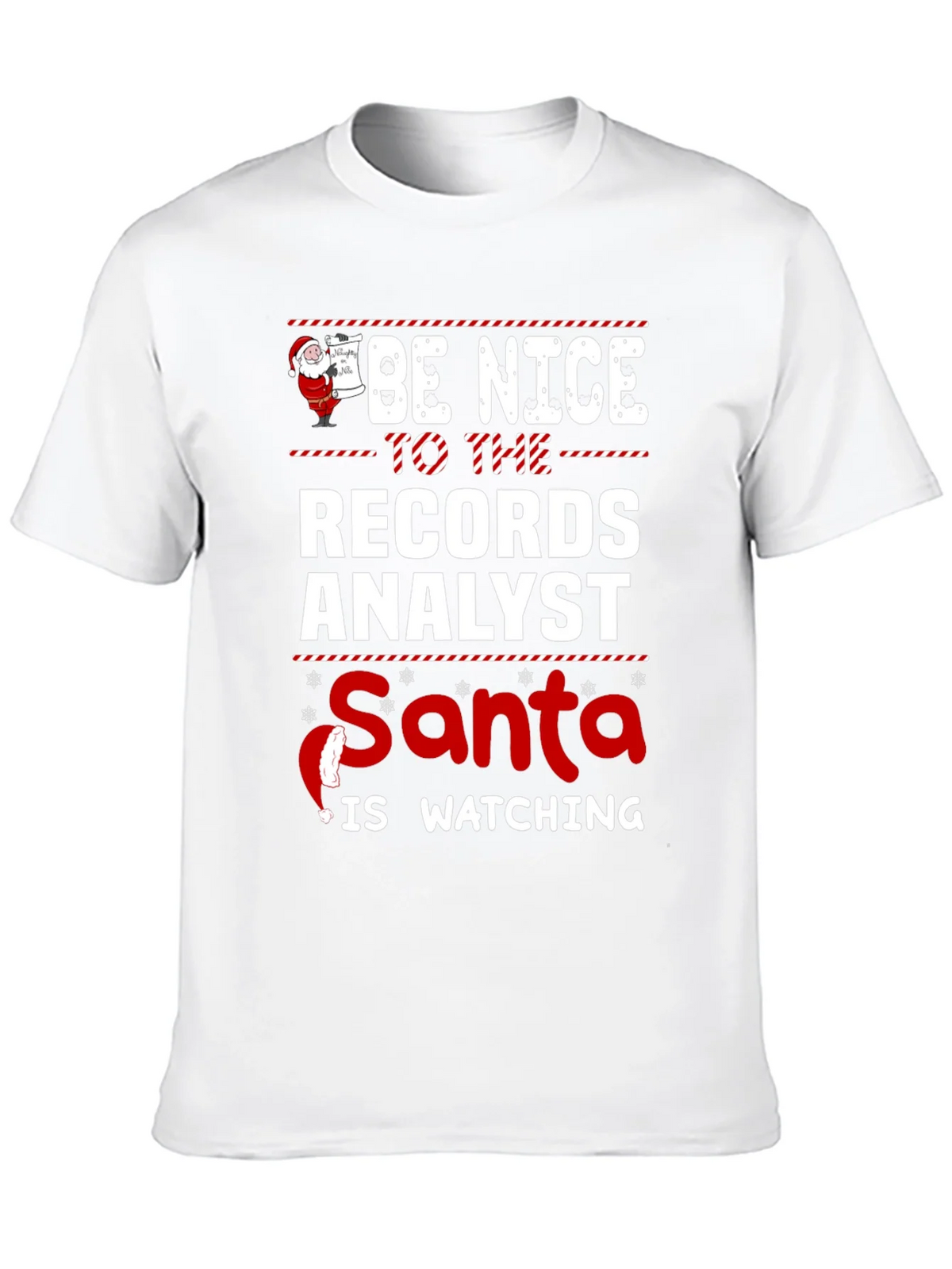 Records Analyst Santa Watching T-Shirt product image 9