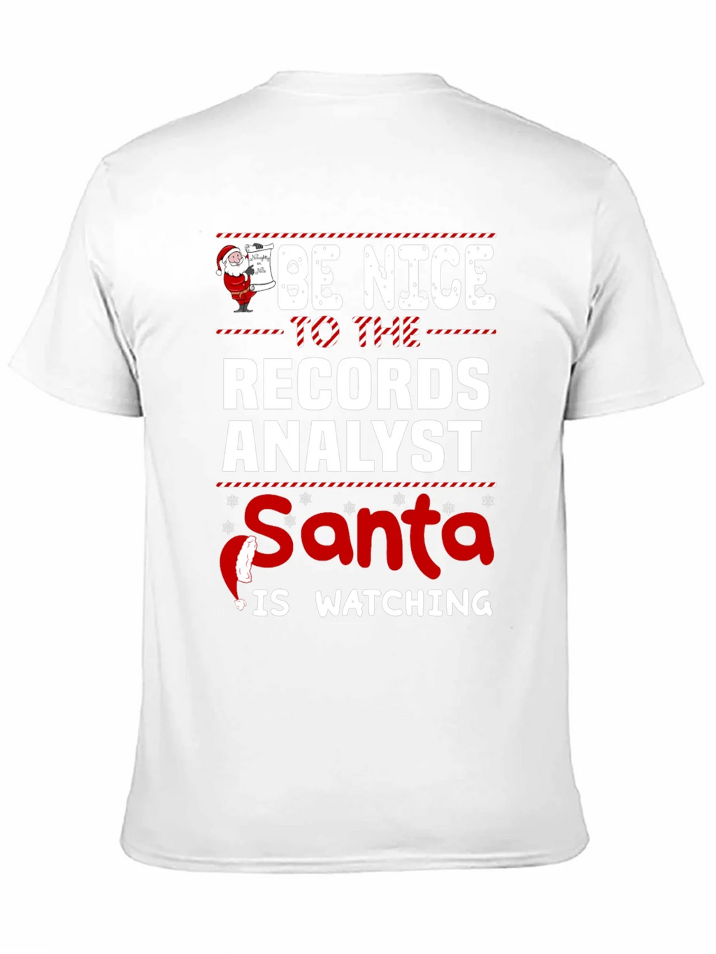 Records Analyst Santa Watching T-Shirt product image 10