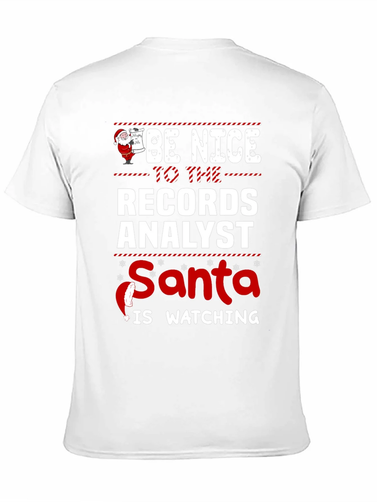 Records Analyst Santa Watching T-Shirt product image 10