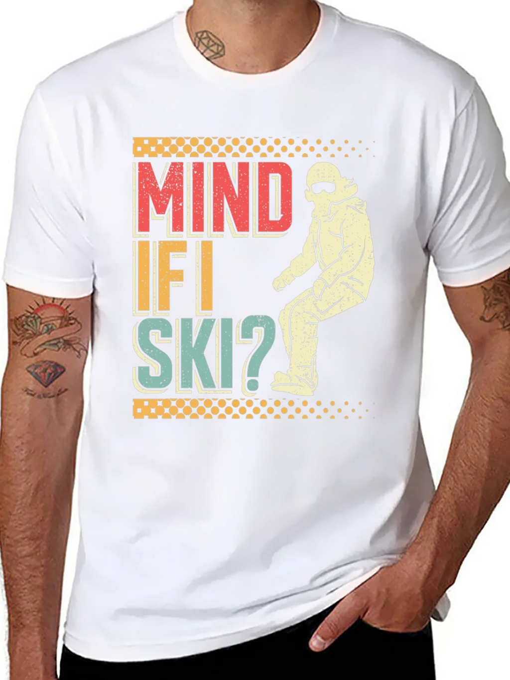 Mind If I Ski? Graphic Tee - Retro Winter Sports T-Shirt product image 5