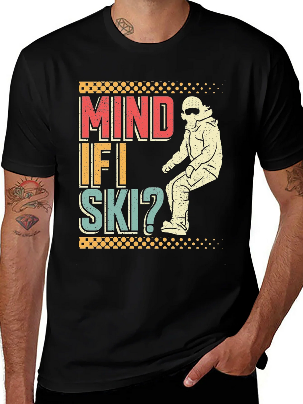 Mind If I Ski? Graphic Tee - Retro Winter Sports T-Shirt product image 1