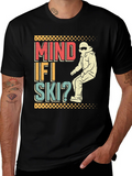 Mind If I Ski? Graphic Tee - Retro Winter Sports T-Shirt product image 1