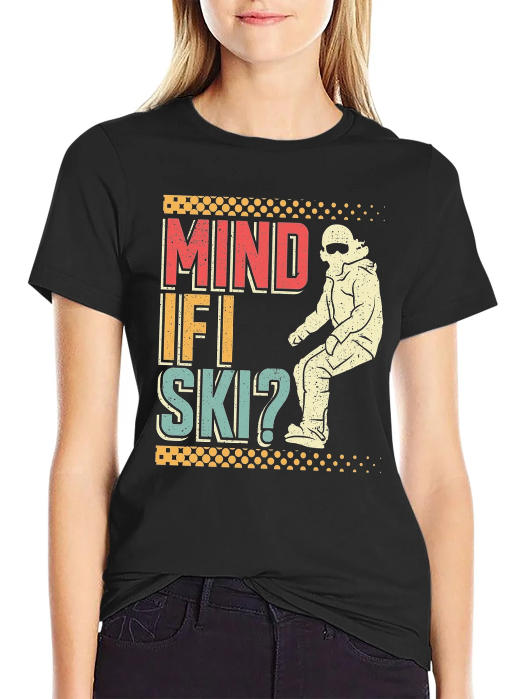 Mind If I Ski? Graphic Tee - Retro Winter Sports T-Shirt product image 2