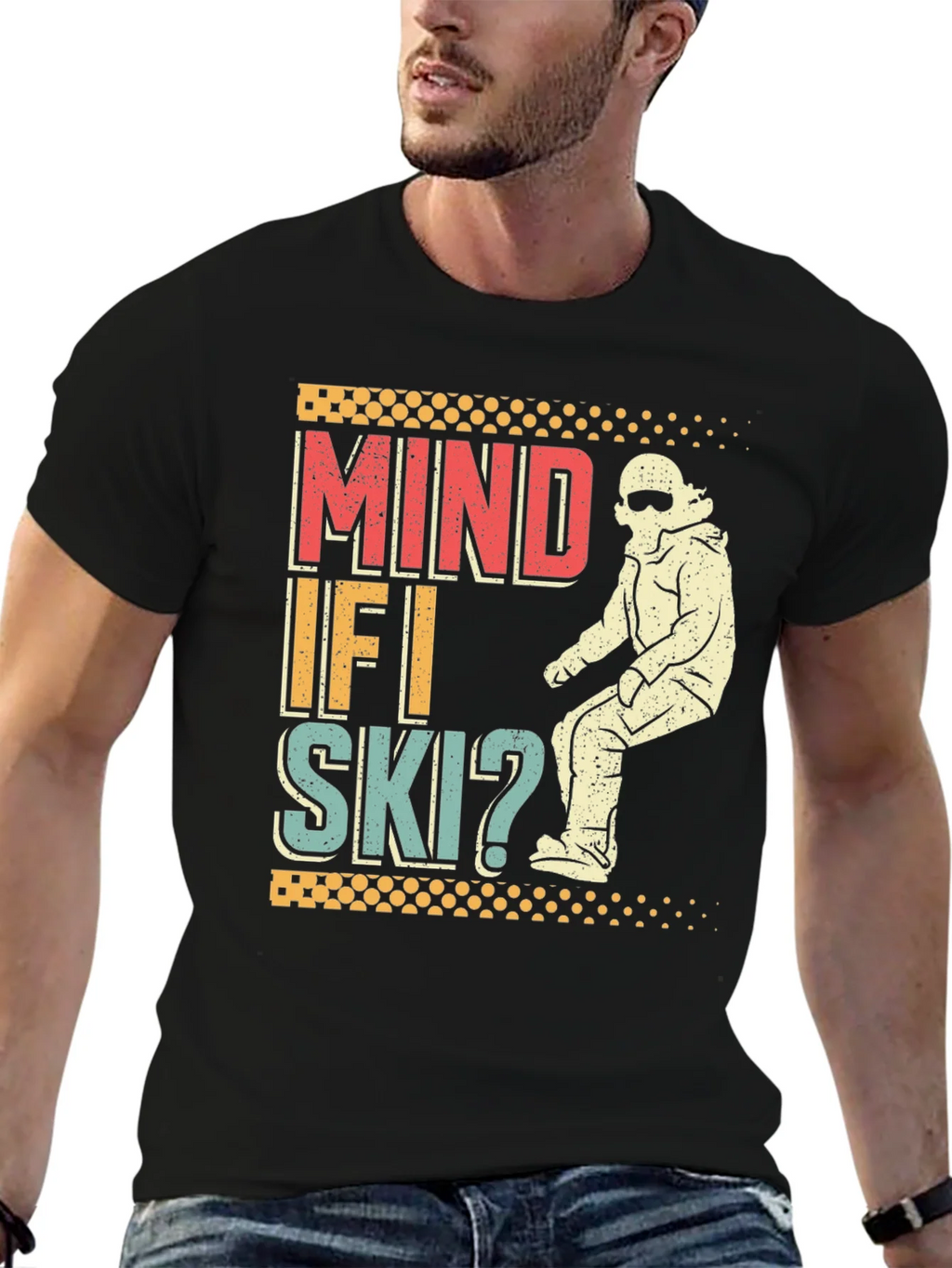 Mind If I Ski? Graphic Tee - Retro Winter Sports T-Shirt product image 4