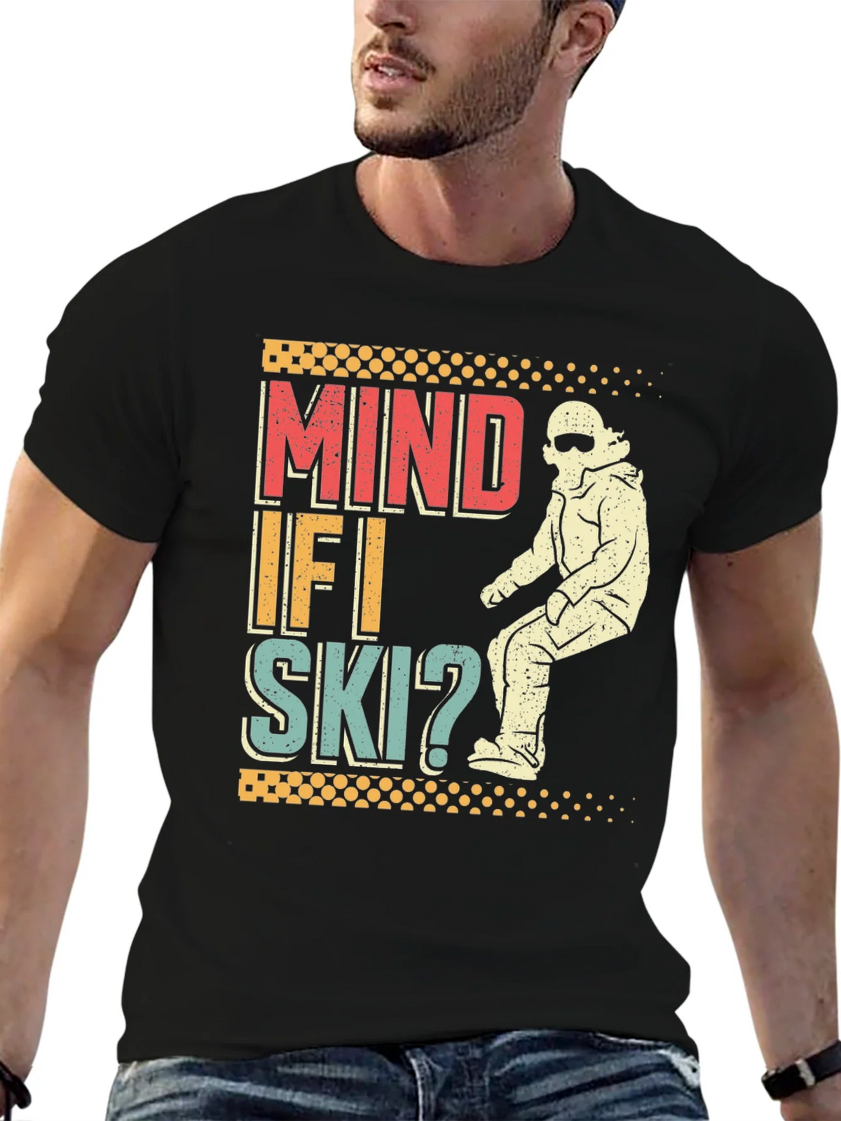 Mind If I Ski? Graphic Tee - Retro Winter Sports T-Shirt product image 4