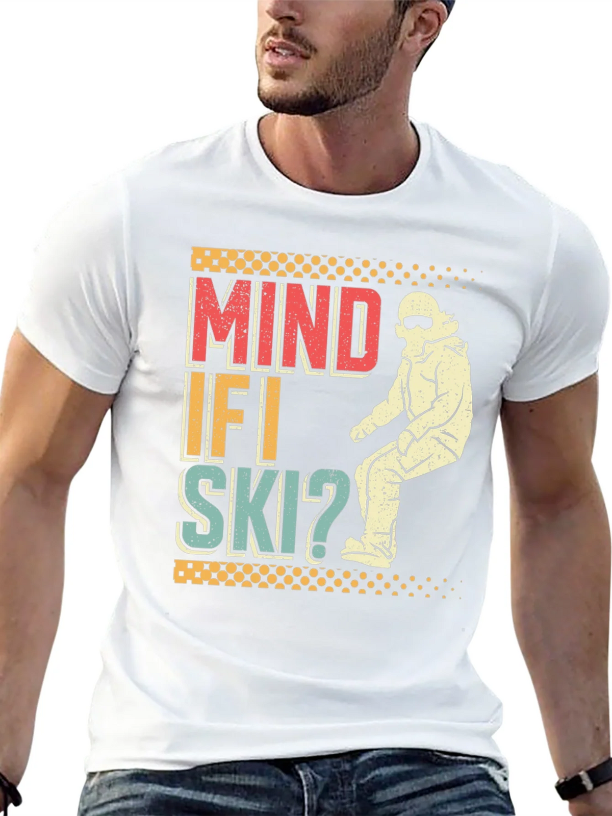 Mind If I Ski? Graphic Tee - Retro Winter Sports T-Shirt product image 10