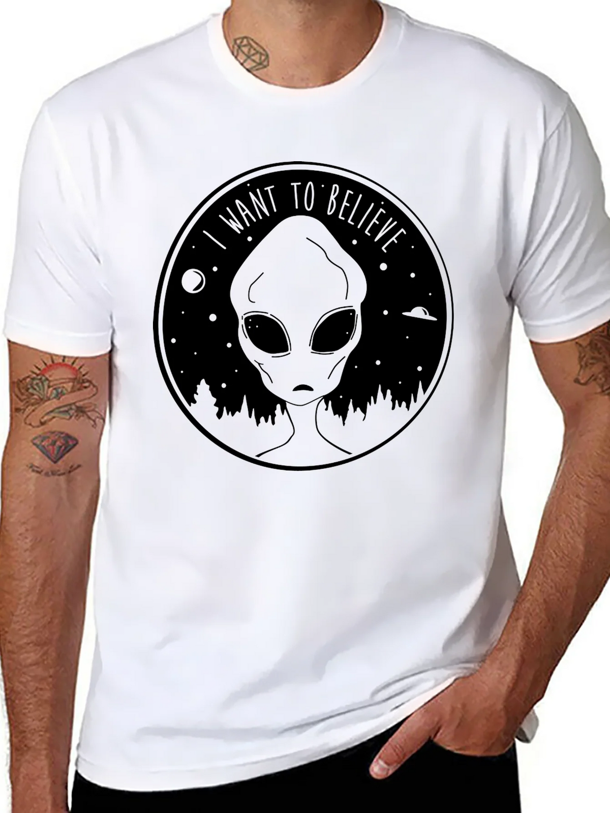 I Want to Believe Alien T-Shirt - UFO Graphic Tee product image 7
