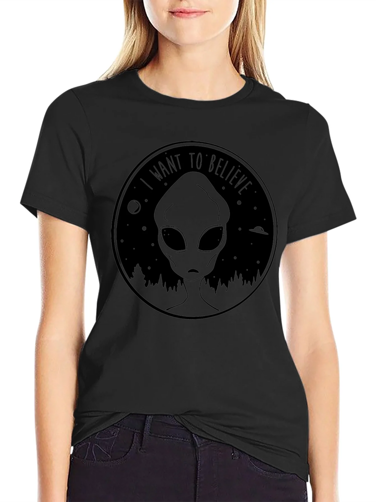 I Want to Believe Alien T-Shirt - UFO Graphic Tee product image 2