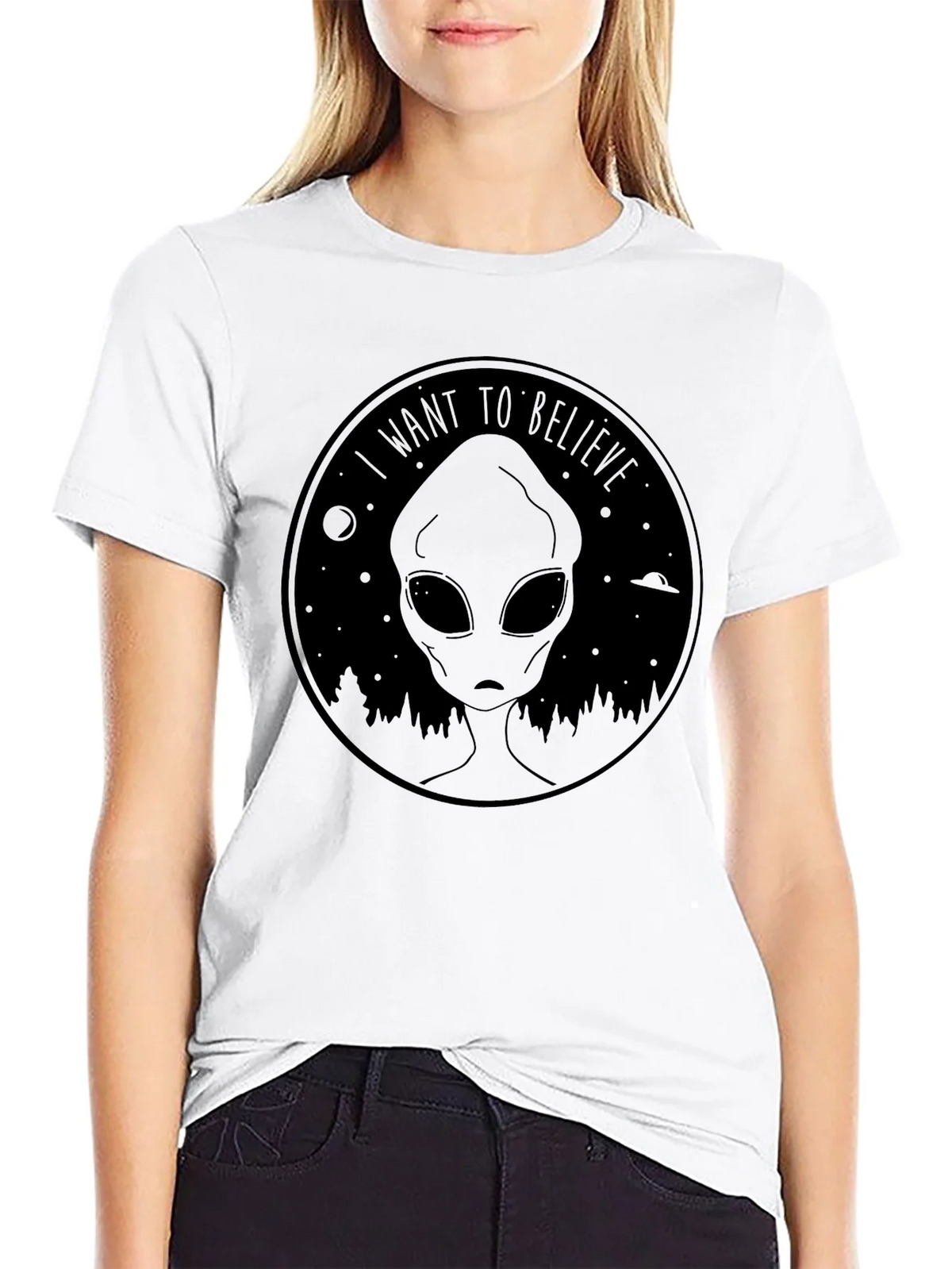 I Want to Believe Alien T-Shirt - UFO Graphic Tee product image 8