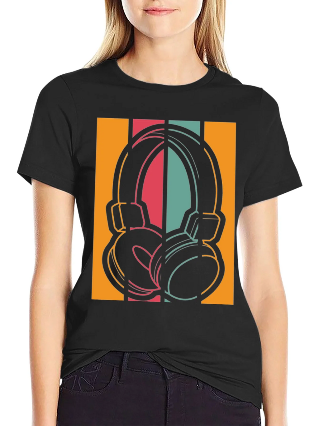 Retro Headphones Graphic Tee - Vintage Style Music Shirt product image 2