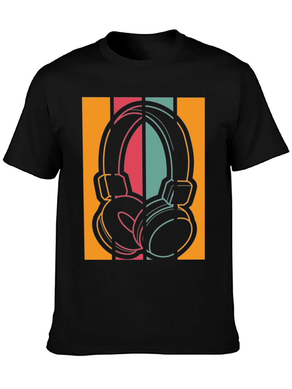 Retro Headphones Graphic Tee - Vintage Style Music Shirt product image 3