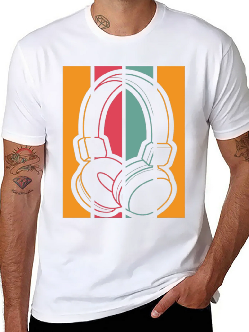 Retro Headphones Graphic Tee - Vintage Style Music Shirt product image 7