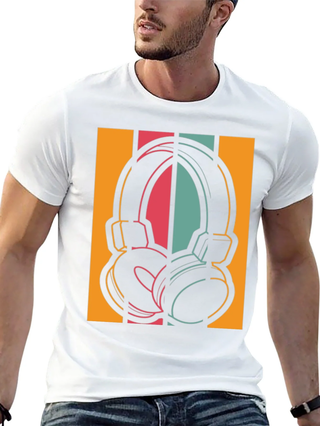 Retro Headphones Graphic Tee - Vintage Style Music Shirt product image 12