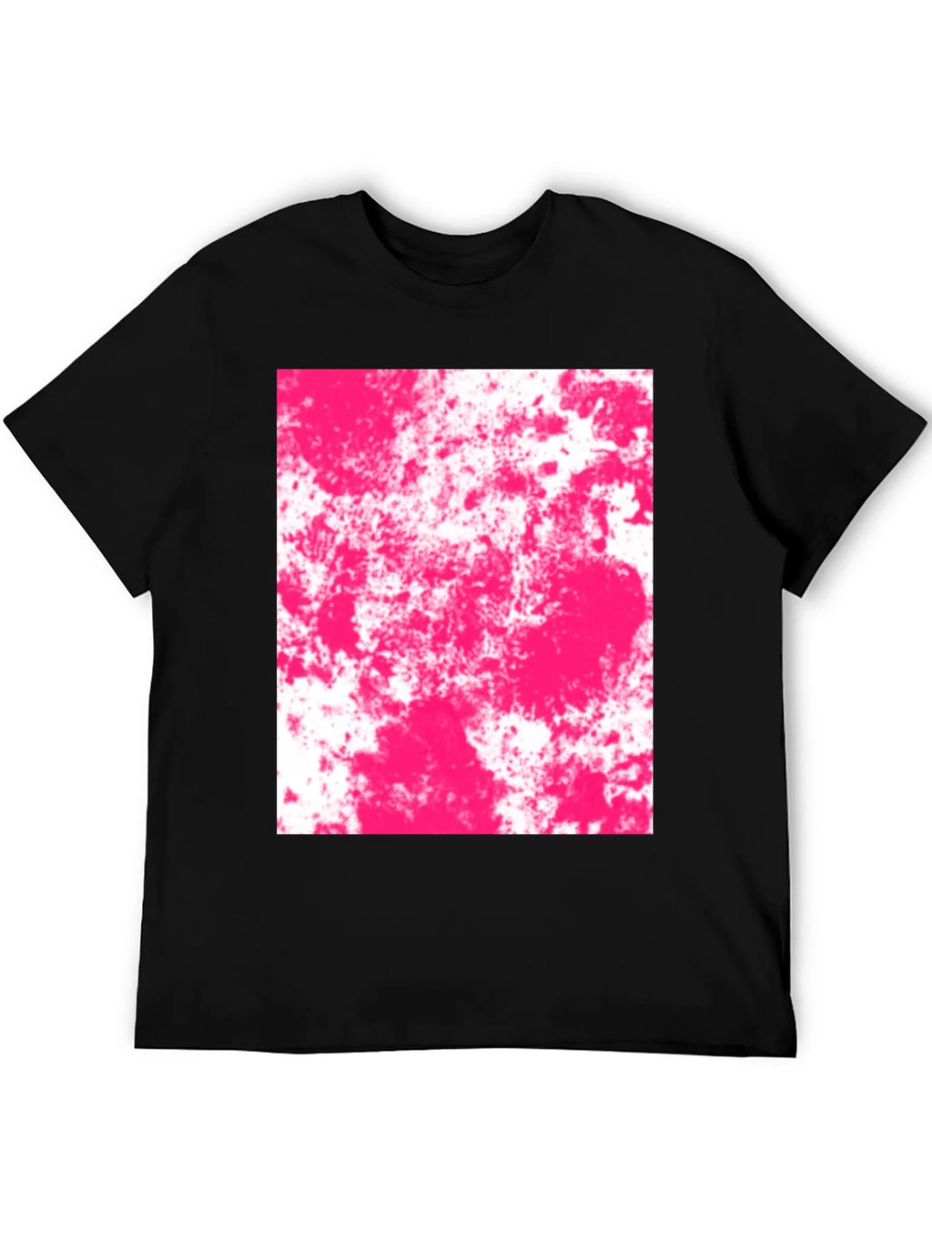 Abstract Pink Splatter Graphic Black T-Shirt product image 5