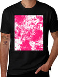 Abstract Pink Splatter Graphic Black T-Shirt product image 1
