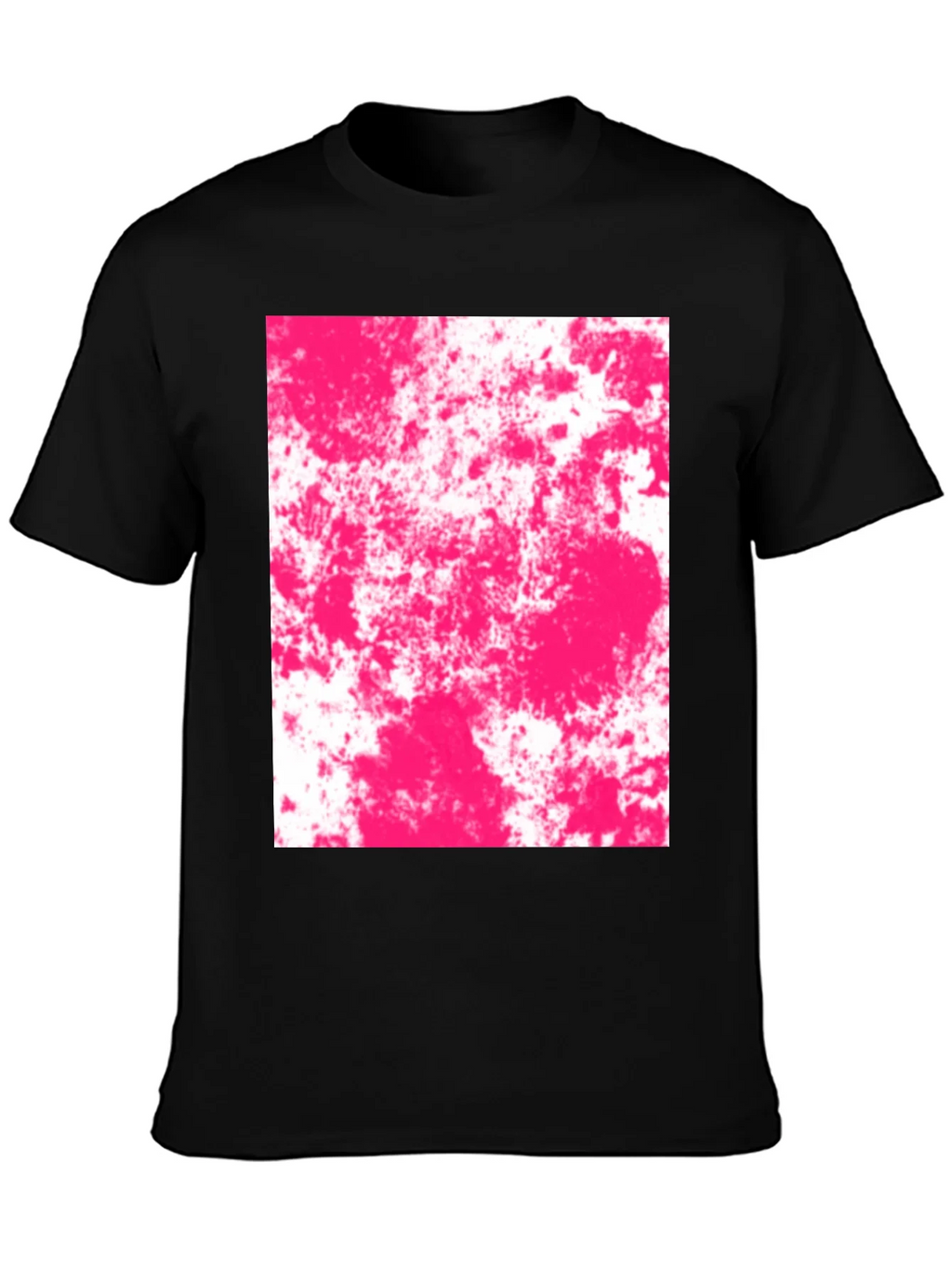 Abstract Pink Splatter Graphic Black T-Shirt product image 3