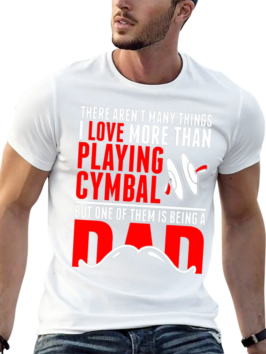 Drummer Dad T-Shirt: Cymbals & Fatherhood product image 10