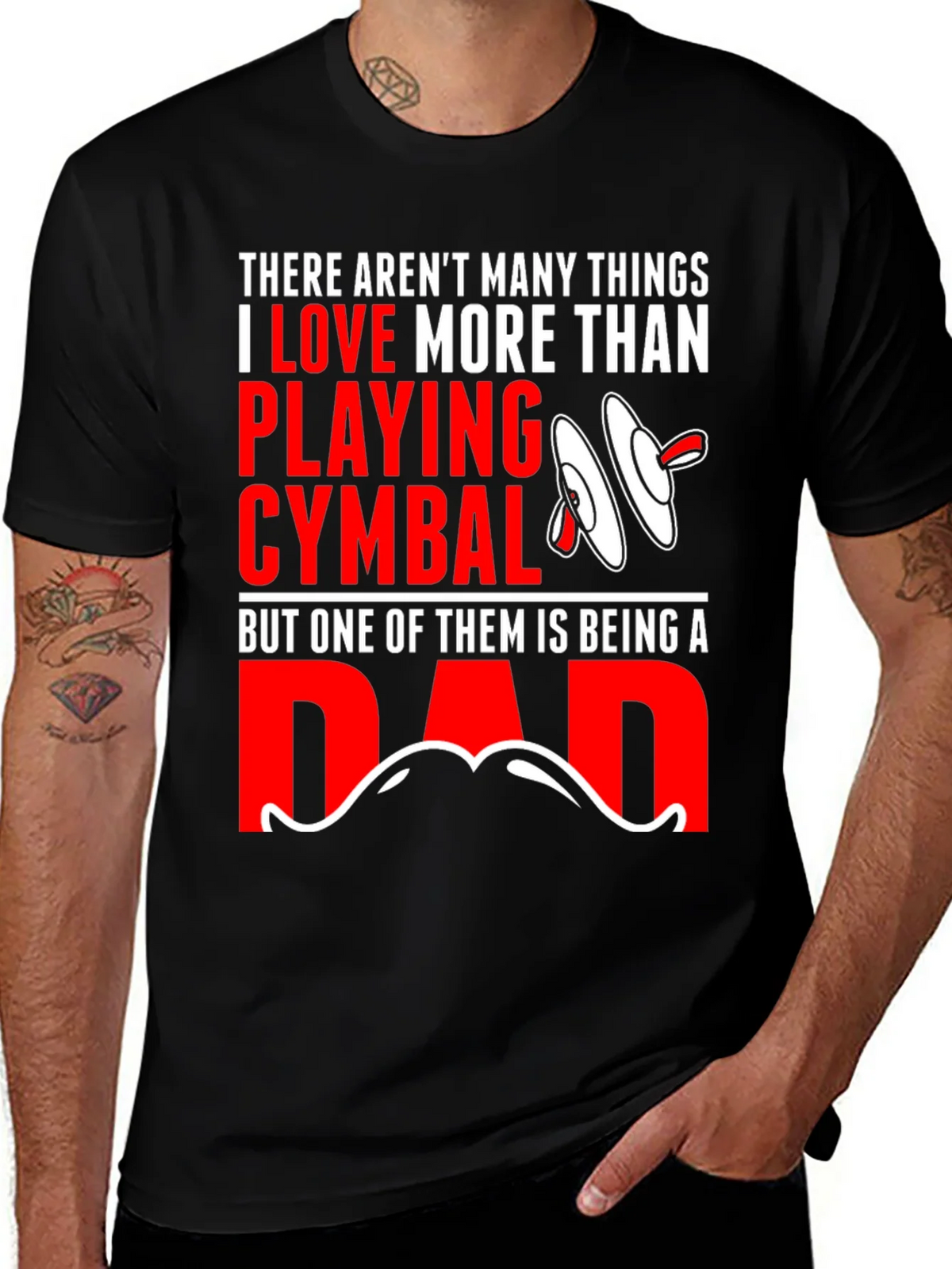 Drummer Dad T-Shirt: Cymbals & Fatherhood product image 1
