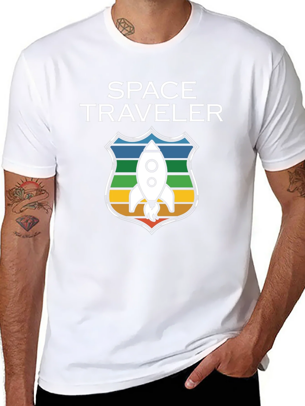 Space Traveler Graphic T-Shirt - Rocket Design product image 6
