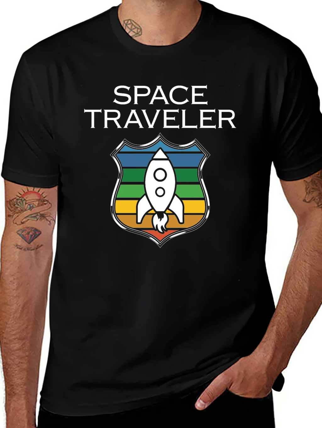 Space Traveler Graphic T-Shirt - Rocket Design product image 1